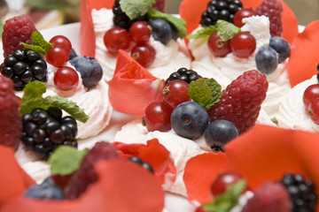Fototapeta na wymiar meringue with wild berries