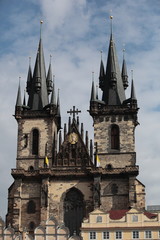 Fototapeta na wymiar Tynsky church in Prague, Czech republic..
