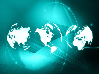 world map technology style