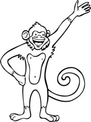Monkey Line Art