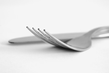 Cutlery on a white background