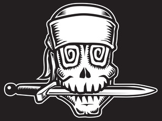 Pirat skull with knife