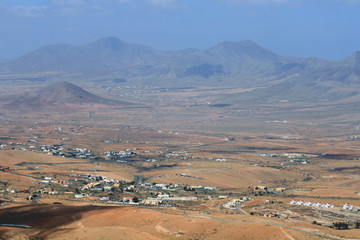 Valley and mountains on Fuerteventura, Canary islands
