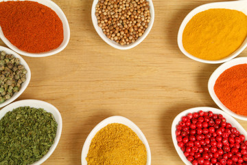 Spices in ceramic containers