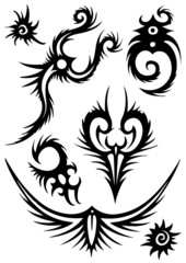vector illustration tattoo design set