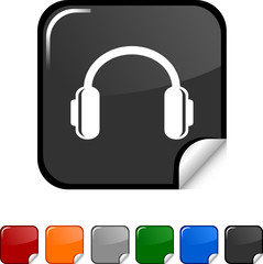 headphones  sticker icon. Vector illustration