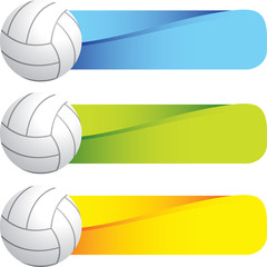Volleyball on colored tabs