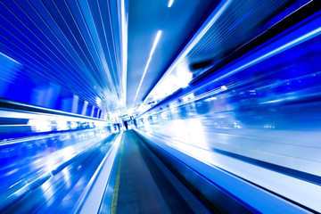 fast moving escalator