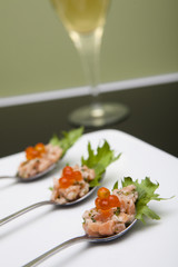 Wild Salmon Tartare Spoons Appetizer