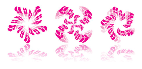 3 pink design graphics - vector