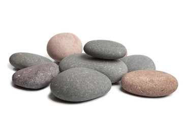 Fototapeta na wymiar grey spa stones isolated