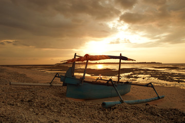 sunset on tropical beach