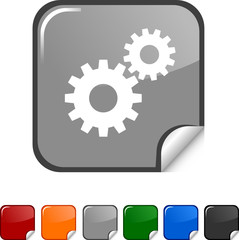 Settings  sticker icon. Vector illustration