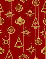 Christmas-tree decorations- seamless pattern