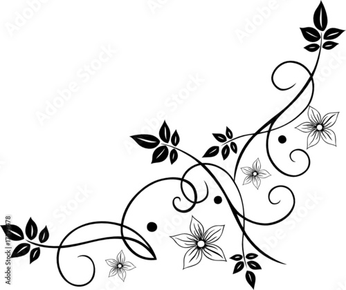 "Blumen Ranke filigran, floral, Blätter, Laub, Herbst "Blumen Ranke filigran, floral, Blätter, Laub, Herbst