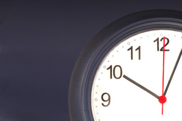 Closeup of clock on a wall