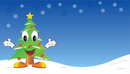 Fototapeta premium albero natale biglietto viso