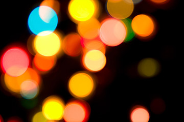 colorful lights on black background