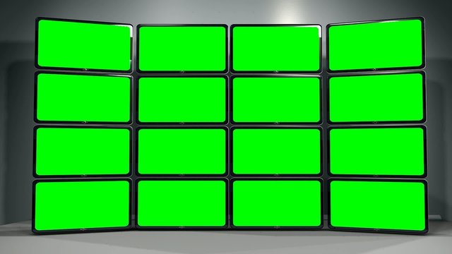 3D multi green screen animation blank template