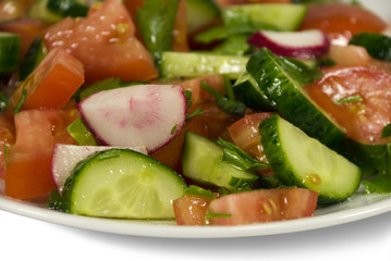 Salad with cucumbers and tomatoes
