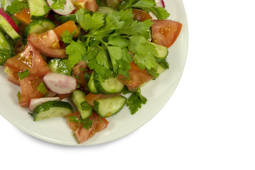 Salad with cucumbers and tomatoes