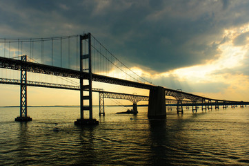 Fototapeta na wymiar Chesapeake Bay Bridges z pokładu statku wycieczkowego