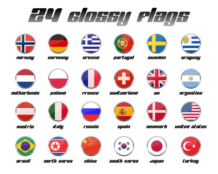 Glossy Flags Set 1