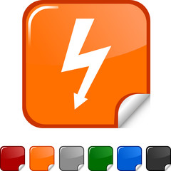 warning  sticker icon. Vector illustration