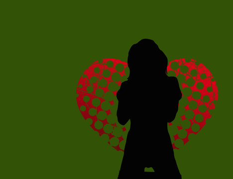 Sexy silhouette on green background
