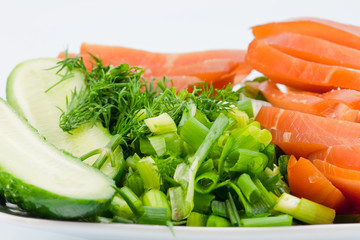 Smoked chicken and vegetables