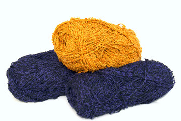 wool and knitting needles - isolated