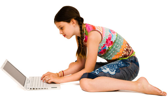 Beautiful girl using a laptop