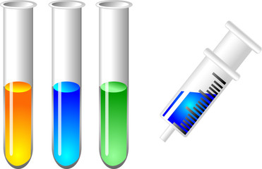 Eprouvettes et seringue - Science