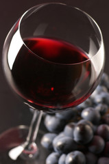 Red wine and grape