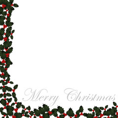 Merry Christmas Holly Border