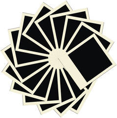 Circle stack of blank polaroids