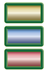 green frame metallic web buttons