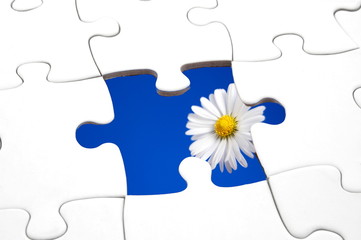 puzzle and flower