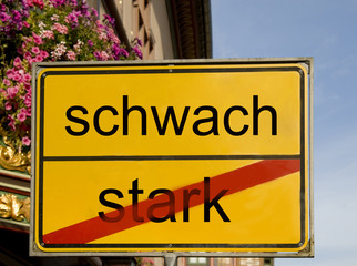 schwach, stark