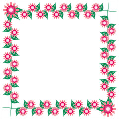 Floral frame with red flowers