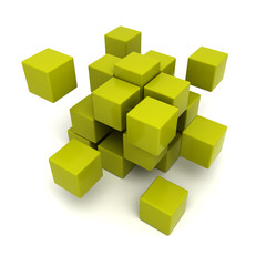 Obraz premium Green cubic background