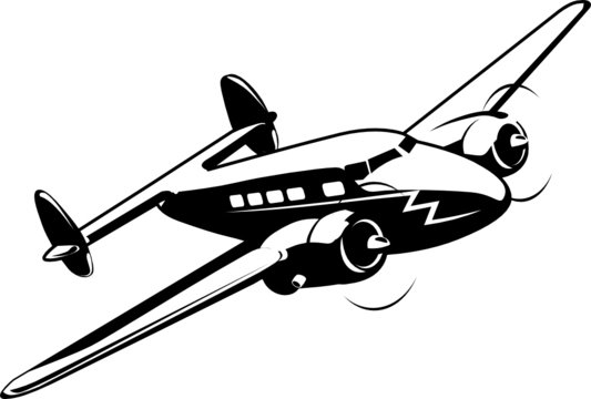 Cartoon retro airplane Super Electra