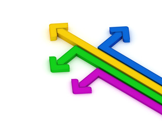 3d arrows isolated on white background