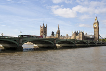 Fototapeta premium The Big Ben and Westminster bridge in London