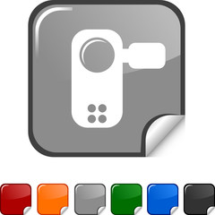 Video sticker icon. Vector illustration