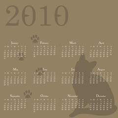 Obraz premium Vector Cats Calendar 2010