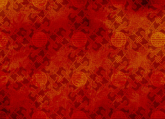 Chinese red textured pattern in filigree for background