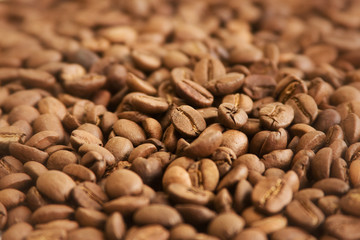 Brown roasted coffee beans