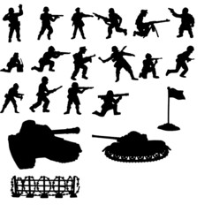 VECTOR Silhouette of soldiers