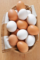 Various chicken eggs